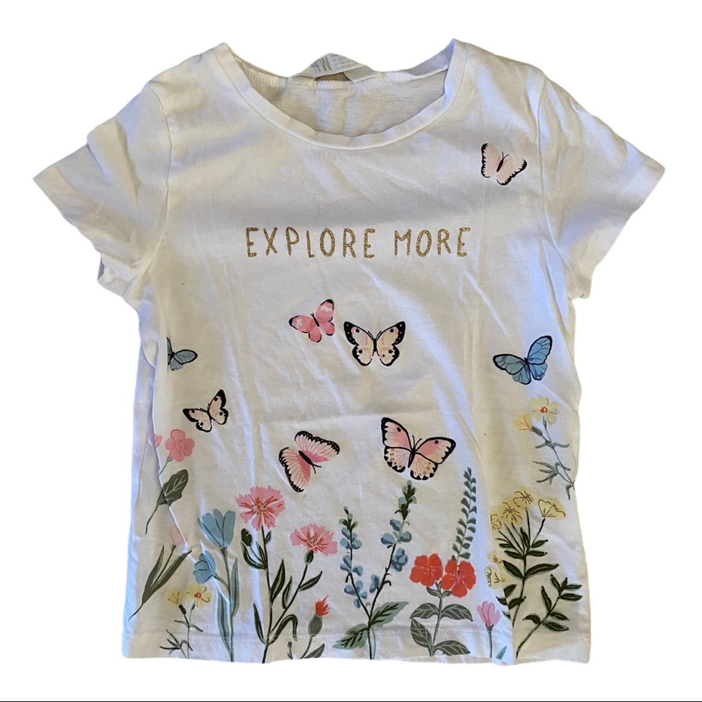 EUC H&M Explore More Butterfly Top Size 6-8Y - Picture 1 of 1